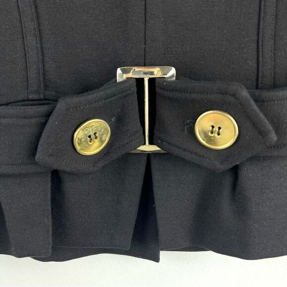 Vintage Retro Black 2-Piece Jacket and Skirt Suit Set 6 Small Career Office - Picture 5 of 13